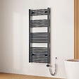EMKE - EMKE Sèche-Serviettes électrique avec WiFi Thermostat, 1400x 600 mm, Radiateur seche Serviette Electrique Salle de Bain, Anthracite, 600W - vignette