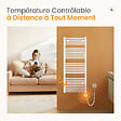 EMKE - EMKE Sèche-Serviettes électrique avec WiFi Thermostat, 1400x 600 mm, Radiateur seche Serviette Electrique Salle de Bain, Blanc, 600W - vignette