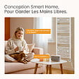 EMKE - EMKE Sèche-Serviettes électrique avec WiFi Thermostat, 1400x 600 mm, Radiateur seche Serviette Electrique Salle de Bain, Blanc, 600W - vignette