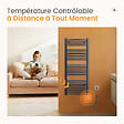 EMKE - EMKE Sèche-Serviettes électrique avec WiFi Thermostat, 750x 600 mm, Radiateur seche Serviette Electrique Salle de Bain, Anthracite, 300W - vignette