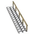 DECKLINEA - Kit Garde-corps Bois 15 marches JERSEY - Longueur = 4,6m - Escalier Extérieur - Rampes Recoupables - Traité Autoclave - Garantie 10 ans - vignette