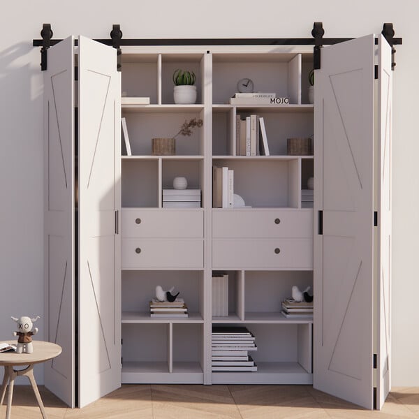 SECURY-T - Rail porte pliante - 2M - En applique - Porte pliante - Noir - large