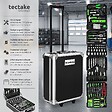 TECTAKE - Coffre à outils à roulettes en aluminium, 1 200 pièces noir - vignette