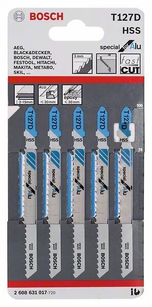 BOSCH - Lot de 5 lames de scie sauteuse T 127 D BOSCH 2608631017 Special for Alu - large