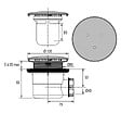 VALENTIN - Bonde de receveur à  capot métal rond 117mm pour douche D90 sortie horizontale  - VALENTIN - 00 571500 000 00 - vignette