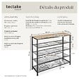 TECTAKE - Étagère à chaussures SHEFFIELD 100x30,5x93cm Bois clair industriel, Chêne Sonoma - vignette
