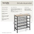 TECTAKE - Étagère à chaussures BOURNEMOUTH 75,5x30,5x85,5cm Bois clair industriel, Chêne Sonoma - vignette
