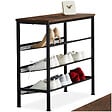 TECTAKE - Étagère à chaussures WOLVERHAMPTON 75,5x30,5x69,5cm Bois foncé industriel, rustique - vignette