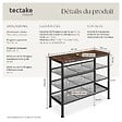 TECTAKE - Étagère à chaussures WOLVERHAMPTON 75,5x30,5x69,5cm Bois foncé industriel, rustique - vignette