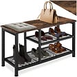 TECTAKE - Étagère à chaussures TAUNTON 80x30x45,5cm Bois foncé industriel, rustique - vignette