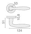 HERACLES - Béquille double JADE semi massive sur rosace bec de cane inox 1594 - HERACLES - B-INOX-12 - vignette