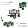 TECTAKE - Chariot de jardin 550 kg vert - vignette