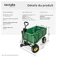 TECTAKE - Chariot de jardin 550 kg vert - vignette
