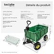 TECTAKE - Chariot de jardin 550 kg avec plateau vert - vignette