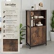 TECTAKE - Buffet Doncaster 60x38x125cm Bois foncé industriel, rustique - vignette
