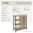 TECTAKE - Buffet 71x32x82cm Bois clair industriel, Chêne Sonoma - vignette