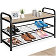 TECTAKE - Étagère à chaussures SOUTHAMPTON 91x36x55cm Bois clair industriel, Chêne Sonoma - vignette