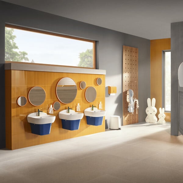 VITRA - Lavabo pour enfant VitrA Sento Kids 45 cm avec cache bonde - large