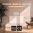 BESTHERM - Radiateur électrique fixe à inertie sèche céramique - BESTHERM - TANIN 2000W - horizontal blanc - vignette