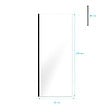 AURLANE - Paroi de Douche 80x200cm Verre Transparent - Profilé + Barre Plafond Noire - FREEDOM 2 BLACK - vignette