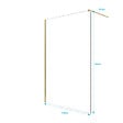 AURLANE - Paroi de Douche 140x195 cm en Verre Trempé 5 mm - Finition Or Brossé - GOLD ELEMENTARY - vignette