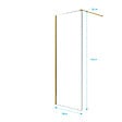 AURLANE - Paroi de Douche 80x195 cm en Verre Trempé 5 mm - Finition Or Brossé - GOLD ELEMENTARY - vignette