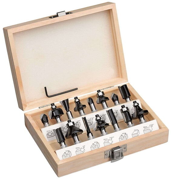 CENTRALE BRICO - Set de coupe 15 pièces pour défonceuses - large