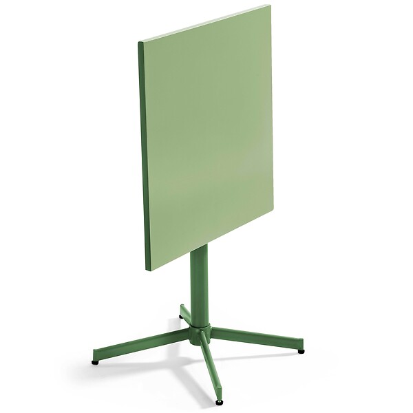 OVIALA - Table de jardin carrée bistro inclinable en acier vert cactus - Palavas - large