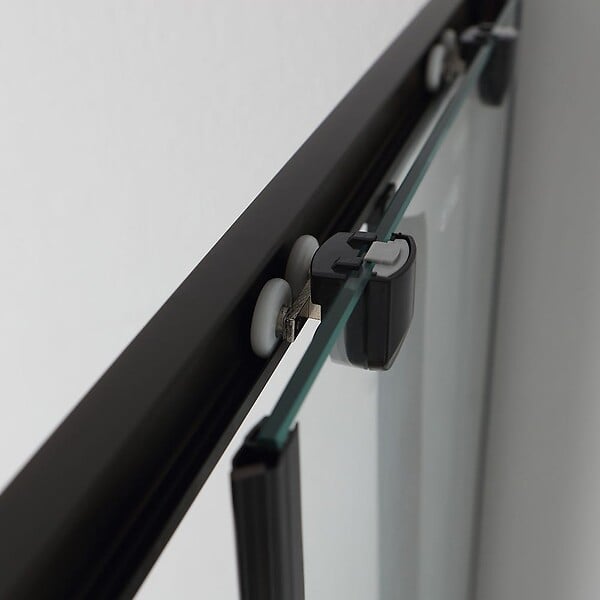 KIAMAMI VALENTINA - Porte De Douche 70X90 H 190 Profile Noir Opaque Cristal Transparent | City - large