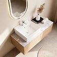 KIAMAMI VALENTINA - Lavabo Décoratif Carré 41X41cm En Céramique Blanche Avec Trou Pour Robinet - vignette
