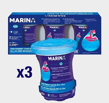 MARINA - MARINA Lot TRAIT TOUT-EN-UN FLOTTEUR CHLORE 3X750GR - large