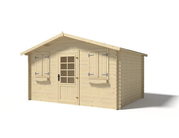 ALTANKA - Abri de jardin en bois - 12m2 - 4x3m - Ep. 28mm - Couleur: naturel - DOM137 - large