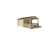 ALTANKA - Terrasse en bois avec balustrade pour abri en bois - 6m2 - 3m x 2m - couleur: naturel - DOM142 - vignette