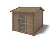 ALTANKA - Abri de jardin en bois - 7.5m2 - 2.5x3m - Traité - Ep. 28mm - Couleur: marron - DOM675 - vignette