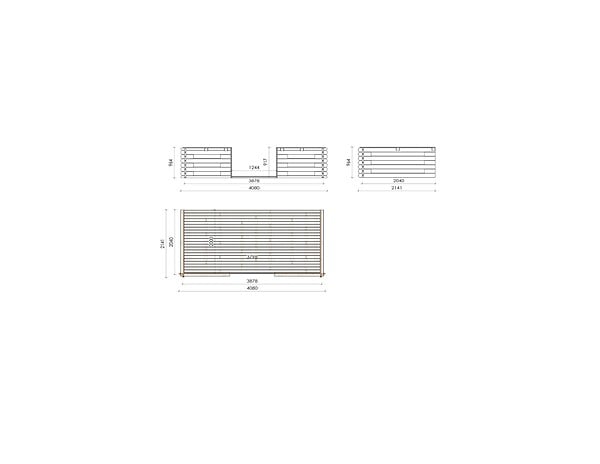 ALTANKA - Terrasse en bois avec balustrade pour abri en bois - 8m2 - 4m x 2m - couleur: naturel - DOM545 - large