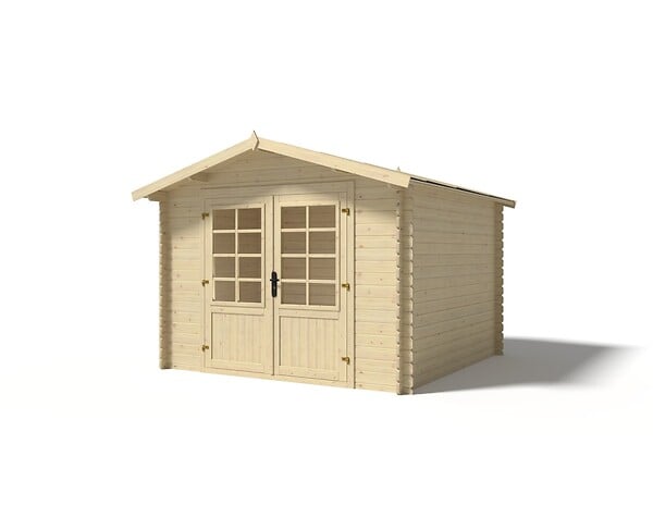 ALTANKA - Abri de jardin en bois - 9m2 - 3x3m - Ep. 28mm - Couleur: naturel - DOM530 - large