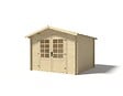 ALTANKA - Abri de jardin en bois - 9m2 - 3x3m - Ep. 28mm - Couleur: naturel - DOM530 - vignette