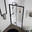 KIAMAMI VALENTINA - Porte De Douche En Niche Coulissante Noir Mat 110 Cm | City - vignette