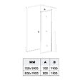 KIAMAMI VALENTINA - Porte De Douche En Niche De 110 Cm + Côté Fixe De 80 Cm H: 190 Cm Avec Verre Trempé Transparent 6 Mm | City - vignette