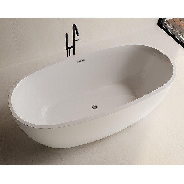 STANO - Baignoire îlot design ovale DENVER blanche 150 cm - large