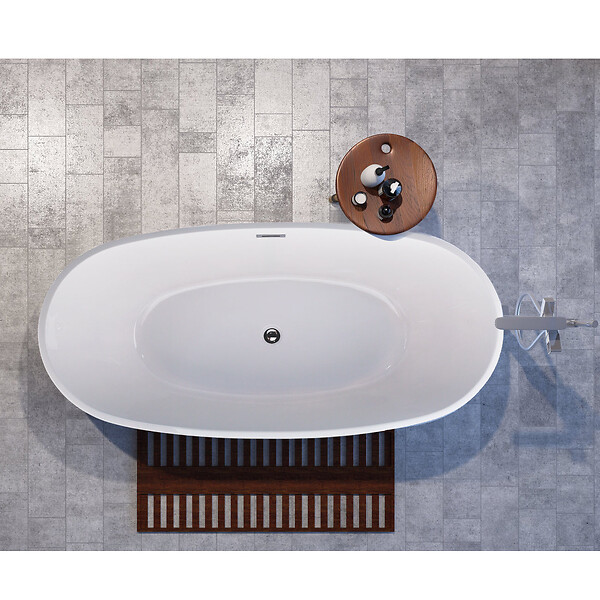 STANO - Baignoire îlot design ovale DENVER blanche 150 cm - large