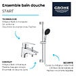 GROHE - Pack mitigeur bain douche monotrou Start 2021 Quickfix + Ensemble de douche 2 jets Vitalio Start 110 chromé - vignette