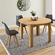ID MARKET - Table à manger extensible ronde DONA 4-8 personnes façon hêtre 110-150 cm - vignette