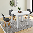 ID MARKET - Table à manger extensible ronde DONA 4-8 personnes blanc 110-150 cm - vignette