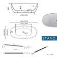 STANO - Baignoire îlot design ovale DENVER blanche 150 cm - vignette