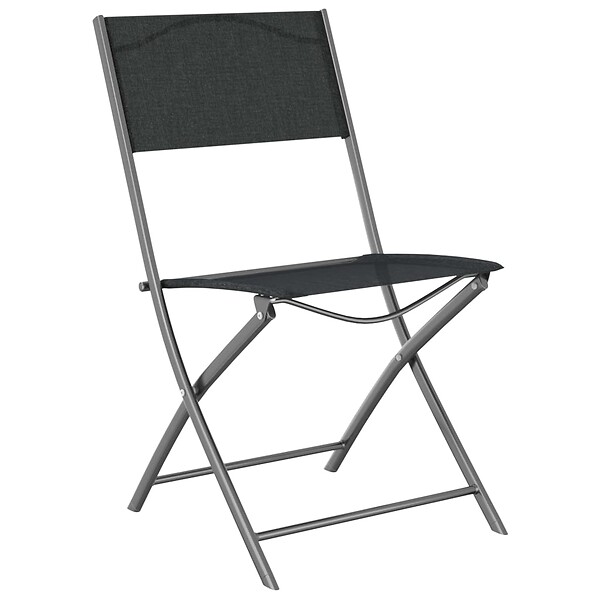 VIDAXL - vidaXL Chaises d'extérieur pliables lot de 2 Noir Acier et textilène - large