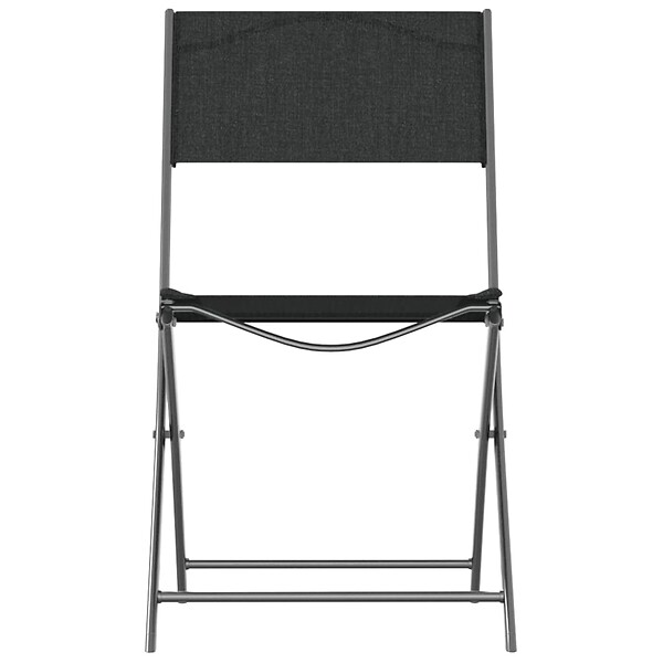 VIDAXL - vidaXL Chaises d'extérieur pliables lot de 2 Noir Acier et textilène - large