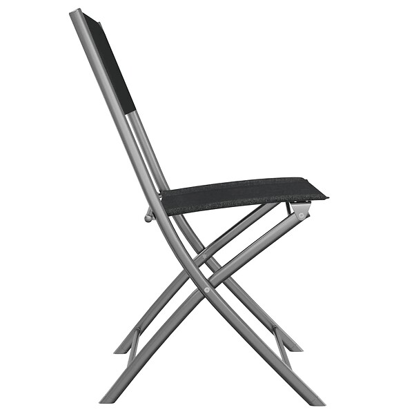 VIDAXL - vidaXL Chaises d'extérieur pliables lot de 2 Noir Acier et textilène - large