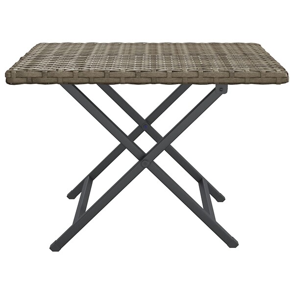 VIDAXL - vidaXL Table pliable gris 45x35x32 cm résine tressée - large