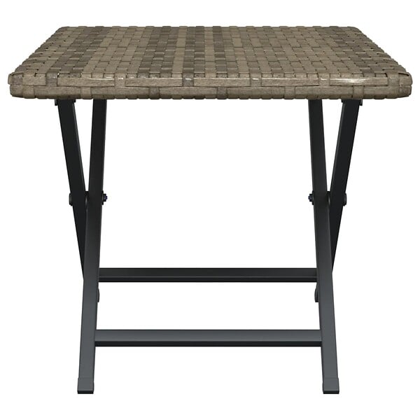 VIDAXL - vidaXL Table pliable gris 45x35x32 cm résine tressée - large